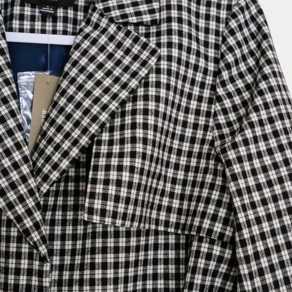 NWT S J.CREW COLLECTION Black Harriet Trench Coat in English Gingham - Picture 4 of 10